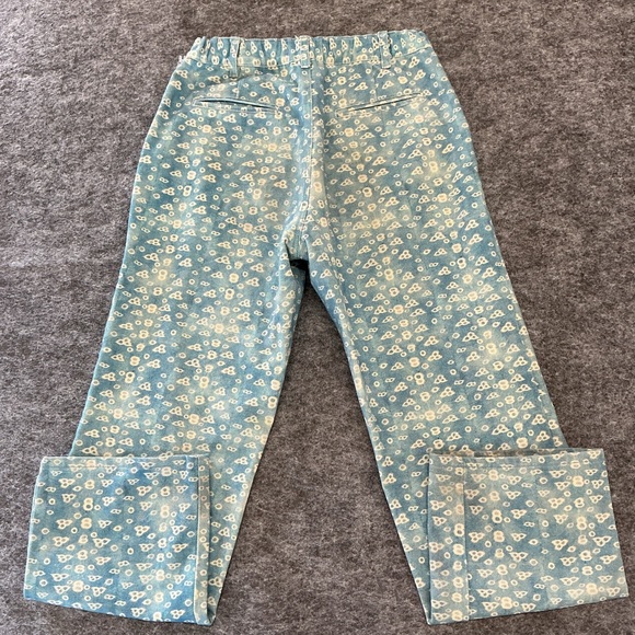 Sundae School Streetwear Hype Blue and Cream Floral Wide Patterned Pants Size M - Picture 4 of 5